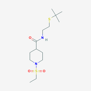 molecular formula C14H28N2O3S2 B4493610 N-[2-(TERT-BUTYLSULFANYL)ETHYL]-1-(ETHANESULFONYL)PIPERIDINE-4-CARBOXAMIDE 