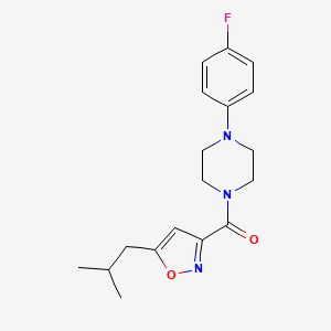 molecular formula C18H22FN3O2 B4493661 [4-(4-Fluorophenyl)piperazin-1-yl]-[5-(2-methylpropyl)-1,2-oxazol-3-yl]methanone 