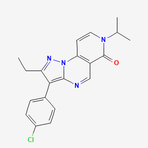 molecular formula C20H19ClN4O B4493682 3-(4-chlorophenyl)-2-ethyl-7-isopropylpyrazolo[1,5-a]pyrido[3,4-e]pyrimidin-6(7H)-one 