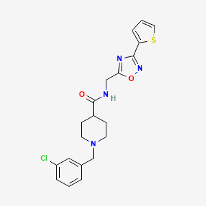 1-[(3-CHLOROPHENYL)METHYL]-N-{[3-(THIOPHEN-2-YL)-1,2,4-OXADIAZOL-5-YL]METHYL}PIPERIDINE-4-CARBOXAMIDE