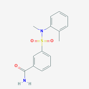 molecular formula C15H16N2O3S B4493709 3-{[methyl(2-methylphenyl)amino]sulfonyl}benzamide 