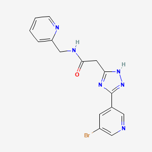 2-[5-(5-bromopyridin-3-yl)-1H-1,2,4-triazol-3-yl]-N-(pyridin-2-ylmethyl)acetamide