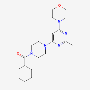 4-[6-(4-CYCLOHEXANECARBONYLPIPERAZIN-1-YL)-2-METHYLPYRIMIDIN-4-YL]MORPHOLINE