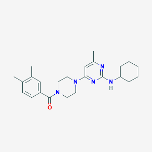 N-cyclohexyl-4-[4-(3,4-dimethylbenzoyl)-1-piperazinyl]-6-methyl-2-pyrimidinamine