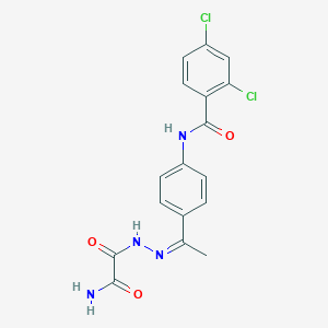 molecular formula C17H14Cl2N4O3 B449378 N-{4-[(1Z)-1-{2-[amino(oxo)acetyl]hydrazinylidene}ethyl]phenyl}-2,4-dichlorobenzamide 