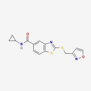 N-CYCLOPROPYL-2-{[(1,2-OXAZOL-3-YL)METHYL]SULFANYL}-1,3-BENZOTHIAZOLE-5-CARBOXAMIDE