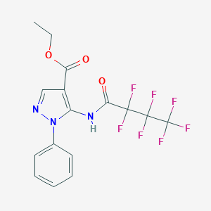 molecular formula C16H12F7N3O3 B449380 ethyl 5-[(2,2,3,3,4,4,4-heptafluorobutanoyl)amino]-1-phenyl-1H-pyrazole-4-carboxylate CAS No. 545359-89-5