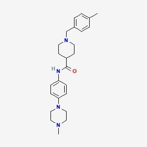 molecular formula C25H34N4O B4493807 1-[(4-methylphenyl)methyl]-N-[4-(4-methylpiperazin-1-yl)phenyl]piperidine-4-carboxamide 