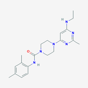 molecular formula C20H28N6O B4493827 N-(2,4-dimethylphenyl)-4-[6-(ethylamino)-2-methyl-4-pyrimidinyl]-1-piperazinecarboxamide 