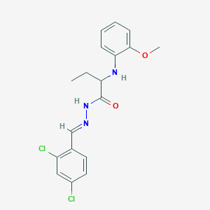 molecular formula C18H19Cl2N3O2 B449384 N'-(2,4-dichlorobenzylidene)-2-(2-methoxyanilino)butanohydrazide 