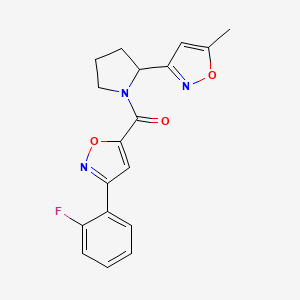 3-(2-fluorophenyl)-5-{[2-(5-methyl-3-isoxazolyl)-1-pyrrolidinyl]carbonyl}isoxazole