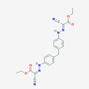 molecular formula C23H22N6O4 B449387 Ethyl cyano[(4-{4-[2-(1-cyano-2-ethoxy-2-oxoethylidene)hydrazino]benzyl}phenyl)hydrazono]acetate 