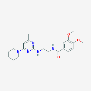 3,4-dimethoxy-N-(2-{[4-methyl-6-(1-piperidinyl)-2-pyrimidinyl]amino}ethyl)benzamide