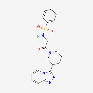 N-{2-oxo-2-[3-([1,2,4]triazolo[4,3-a]pyridin-3-yl)piperidin-1-yl]ethyl}benzenesulfonamide