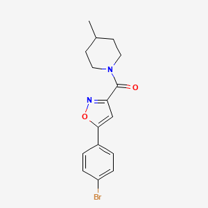 molecular formula C16H17BrN2O2 B4493890 [5-(4-Bromophenyl)-1,2-oxazol-3-yl]-(4-methylpiperidin-1-yl)methanone 