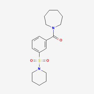 molecular formula C18H26N2O3S B4493898 1-[3-(PIPERIDINE-1-SULFONYL)BENZOYL]AZEPANE 