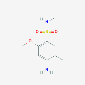 molecular formula C9H14N2O3S B044939 4-Amino-N,3-dimethyl-6-methoxybenzenesulfonamide CAS No. 124282-27-5