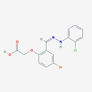 (4-bromo-2-{(Z)-[2-(2-chlorophenyl)hydrazinylidene]methyl}phenoxy)acetic acid