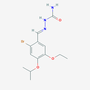 molecular formula C13H18BrN3O3 B449392 (2E)-2-[2-bromo-5-ethoxy-4-(propan-2-yloxy)benzylidene]hydrazinecarboxamide 