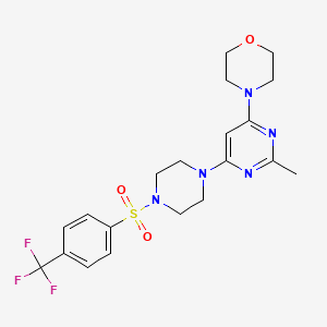 molecular formula C20H24F3N5O3S B4493926 4-[2-methyl-6-(4-{[4-(trifluoromethyl)phenyl]sulfonyl}-1-piperazinyl)-4-pyrimidinyl]morpholine 