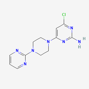 molecular formula C12H14ClN7 B4493942 4-CHLORO-6-[4-(2-PYRIMIDINYL)PIPERAZINO]-2-PYRIMIDINAMINE 