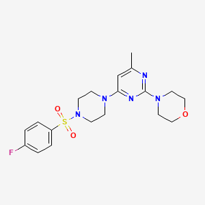 molecular formula C19H24FN5O3S B4493963 4-(4-{4-[(4-fluorophenyl)sulfonyl]-1-piperazinyl}-6-methyl-2-pyrimidinyl)morpholine 