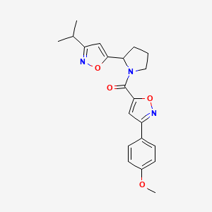 5-{1-[3-(4-Methoxyphenyl)-1,2-oxazole-5-carbonyl]pyrrolidin-2-YL}-3-(propan-2-YL)-1,2-oxazole