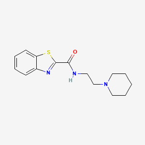 molecular formula C15H19N3OS B4493975 N-(2-piperidin-1-ylethyl)-1,3-benzothiazole-2-carboxamide 