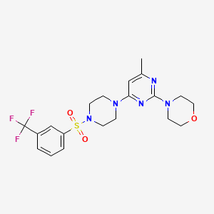 molecular formula C20H24F3N5O3S B4494033 4-[4-methyl-6-(4-{[3-(trifluoromethyl)phenyl]sulfonyl}-1-piperazinyl)-2-pyrimidinyl]morpholine 