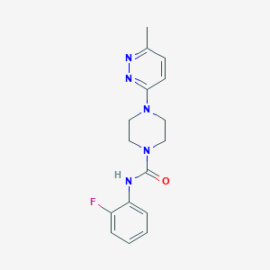 molecular formula C16H18FN5O B4494035 N-(2-fluorophenyl)-4-(6-methyl-3-pyridazinyl)-1-piperazinecarboxamide 