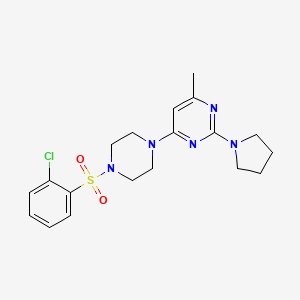 molecular formula C19H24ClN5O2S B4494048 4-{4-[(2-chlorophenyl)sulfonyl]-1-piperazinyl}-6-methyl-2-(1-pyrrolidinyl)pyrimidine CAS No. 1269104-93-9