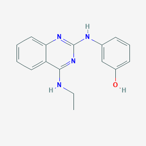 molecular formula C16H16N4O B4494053 3-{[4-(ethylamino)-2-quinazolinyl]amino}phenol 