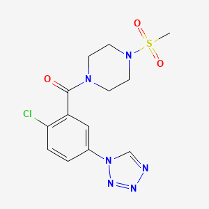 molecular formula C13H15ClN6O3S B4494063 [2-chloro-5-(1H-tetrazol-1-yl)phenyl][4-(methylsulfonyl)piperazin-1-yl]methanone 