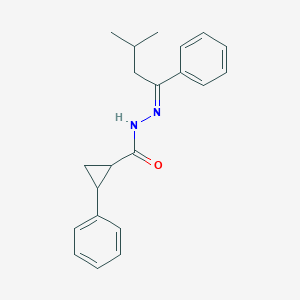 molecular formula C21H24N2O B449409 N'-(3-methyl-1-phenylbutylidene)-2-phenylcyclopropanecarbohydrazide 