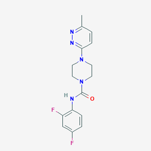 molecular formula C16H17F2N5O B4494091 N-(2,4-difluorophenyl)-4-(6-methyl-3-pyridazinyl)-1-piperazinecarboxamide 