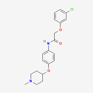 molecular formula C20H23ClN2O3 B4494113 2-(3-chlorophenoxy)-N-{4-[(1-methylpiperidin-4-yl)oxy]phenyl}acetamide 