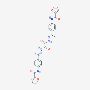 molecular formula C28H24N6O6 B449412 N-(4-{N-[(2-{1-[4-(2-furoylamino)phenyl]ethylidene}hydrazino)(oxo)acetyl]ethanehydrazonoyl}phenyl)-2-furamide 