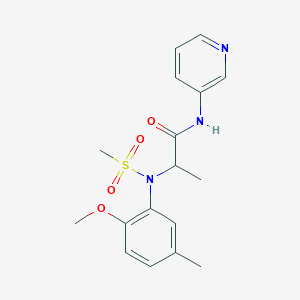 molecular formula C17H21N3O4S B4494165 N~2~-(2-methoxy-5-methylphenyl)-N~2~-(methylsulfonyl)-N~1~-3-pyridinylalaninamide 