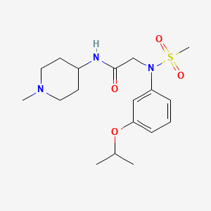 molecular formula C18H29N3O4S B4494186 N~2~-(3-isopropoxyphenyl)-N~1~-(1-methyl-4-piperidinyl)-N~2~-(methylsulfonyl)glycinamide 