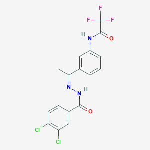 N-{3-[N-(3,4-dichlorobenzoyl)ethanehydrazonoyl]phenyl}-2,2,2-trifluoroacetamide