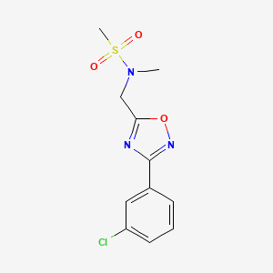 molecular formula C11H12ClN3O3S B4494238 N-{[3-(3-chlorophenyl)-1,2,4-oxadiazol-5-yl]methyl}-N-methylmethanesulfonamide 