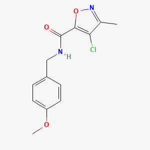 molecular formula C13H13ClN2O3 B4494239 4-chloro-N-(4-methoxybenzyl)-3-methyl-5-isoxazolecarboxamide 