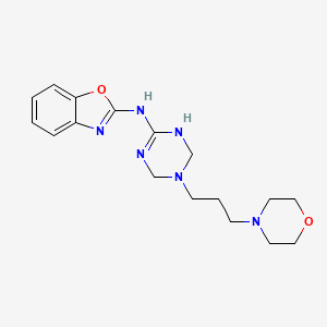 molecular formula C17H24N6O2 B4494255 N-(1,3-benzoxazol-2-yl)-N-[5-(3-morpholinopropyl)-1,4,5,6-tetrahydro-1,3,5-triazin-2-yl]amine 