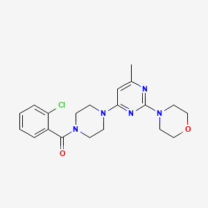 molecular formula C20H24ClN5O2 B4494265 4-{4-[4-(2-chlorobenzoyl)-1-piperazinyl]-6-methyl-2-pyrimidinyl}morpholine 