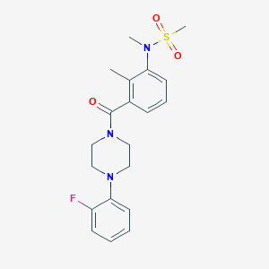 molecular formula C20H24FN3O3S B4494266 N-{3-[4-(2-FLUOROPHENYL)PIPERAZINE-1-CARBONYL]-2-METHYLPHENYL}-N-METHYLMETHANESULFONAMIDE 