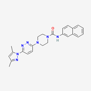 molecular formula C24H25N7O B4494269 4-[6-(3,5-dimethyl-1H-pyrazol-1-yl)-3-pyridazinyl]-N-2-naphthyl-1-piperazinecarboxamide 