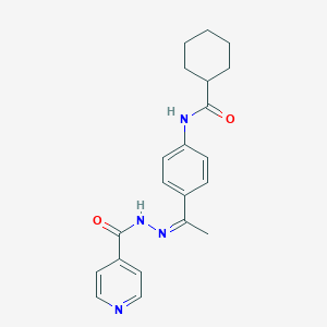 molecular formula C21H24N4O2 B449427 N-[4-(N-isonicotinoylethanehydrazonoyl)phenyl]cyclohexanecarboxamide 