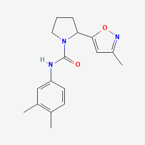 molecular formula C17H21N3O2 B4494286 N-(3,4-dimethylphenyl)-2-(3-methyl-1,2-oxazol-5-yl)pyrrolidine-1-carboxamide 