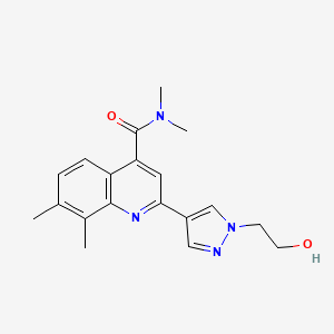 2-[1-(2-hydroxyethyl)-1H-pyrazol-4-yl]-N,N,7,8-tetramethylquinoline-4-carboxamide