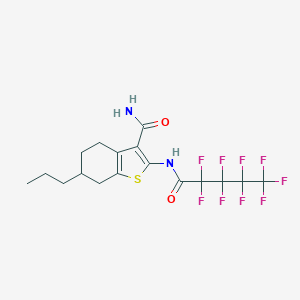 molecular formula C17H17F9N2O2S B449430 2-[(2,2,3,3,4,4,5,5,5-Nonafluoropentanoyl)amino]-6-propyl-4,5,6,7-tetrahydro-1-benzothiophene-3-carboxamide 